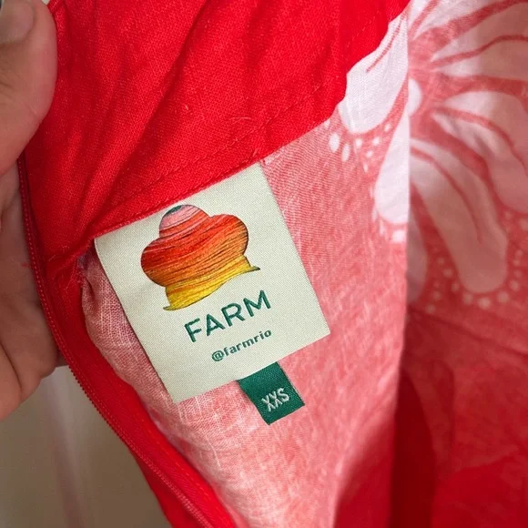 FARM Rio Red and White Floral Midi Dress - Picture 8 of 12